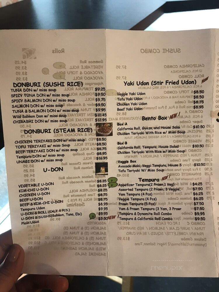 Spin Roll Sushi - Vancouver, BC menu_pic