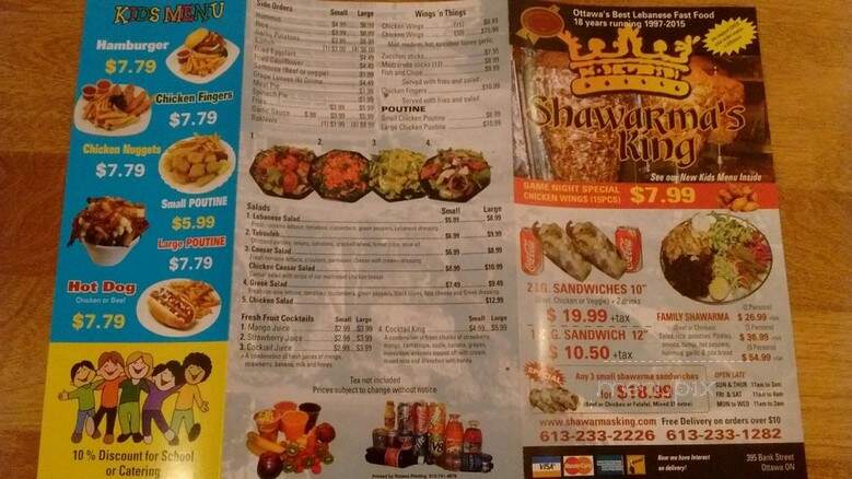 Shawarma's King - Ottawa, ON menu_pic