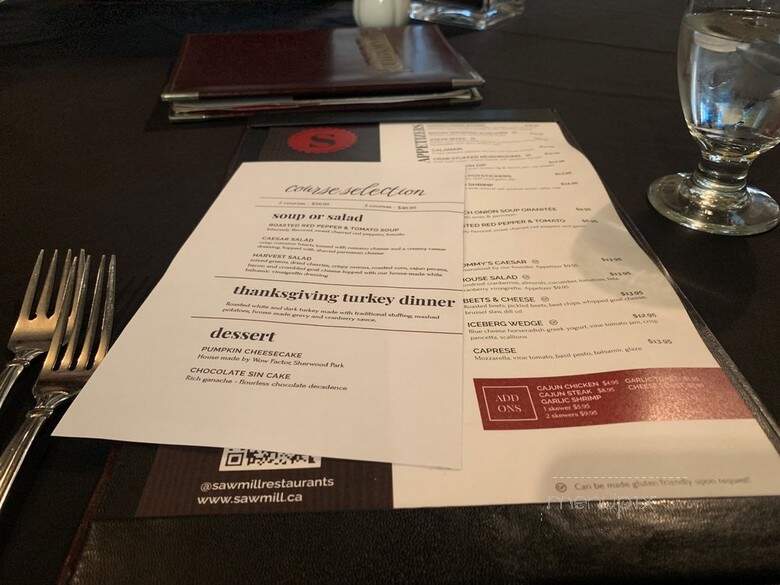Sawmill Prime Rib & Steakhouse - Edmonton, AB menu_pic