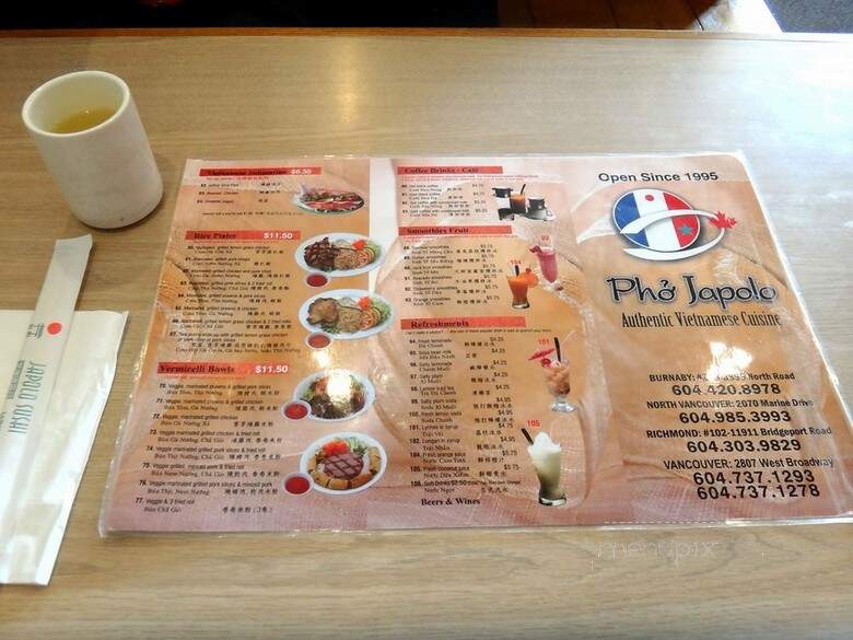 Japolo Sushi Japanese Restaurant - Burnaby, BC menu_pic