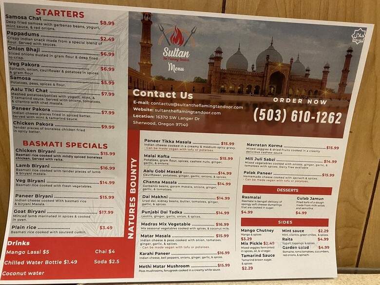 Sultana - Montreal, QC menu_pic