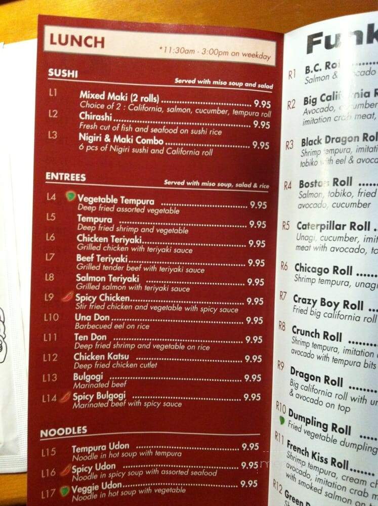 Sushi 2 Go - Toronto, ON menu_pic