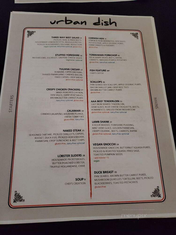 Urban Dish - Barrie, ON menu_pic