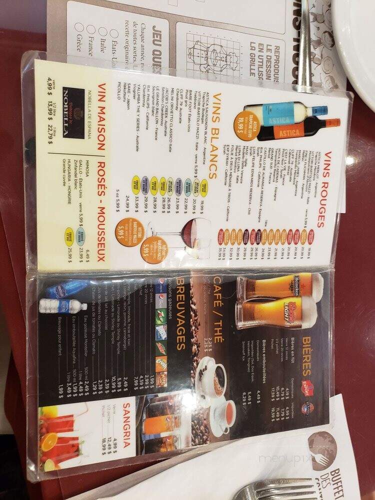 Le Restaurant Buffet des Continents - Quebec, QC menu_pic