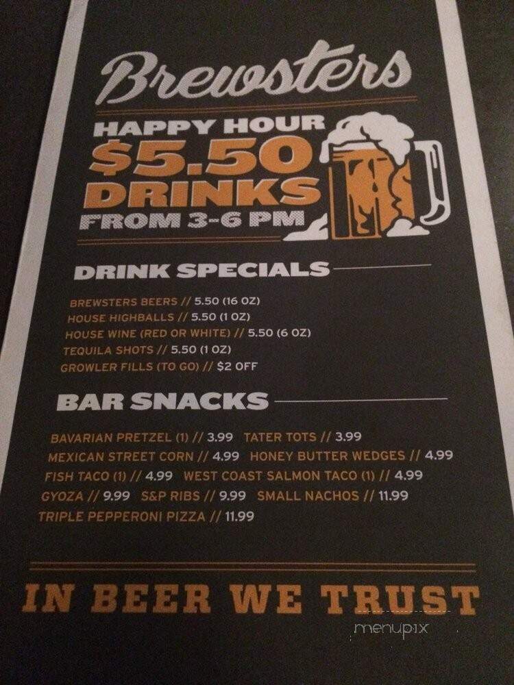 Brewsters Brewing Company & Restaurant - Edmonton, AB menu_pic