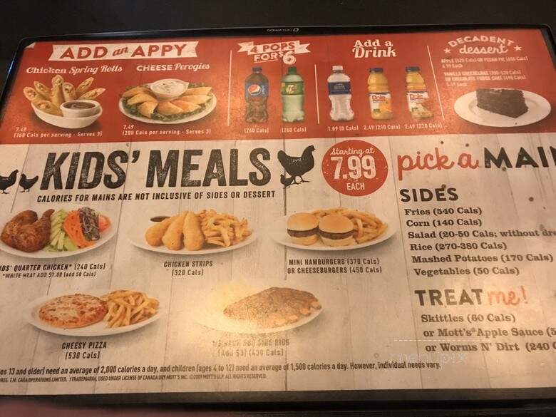 Swiss Chalet Rotisserie & Grill - Toronto, ON menu_pic