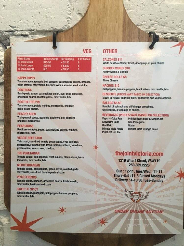The Joint Pizzeria & Deli - Victoria, BC menu_pic