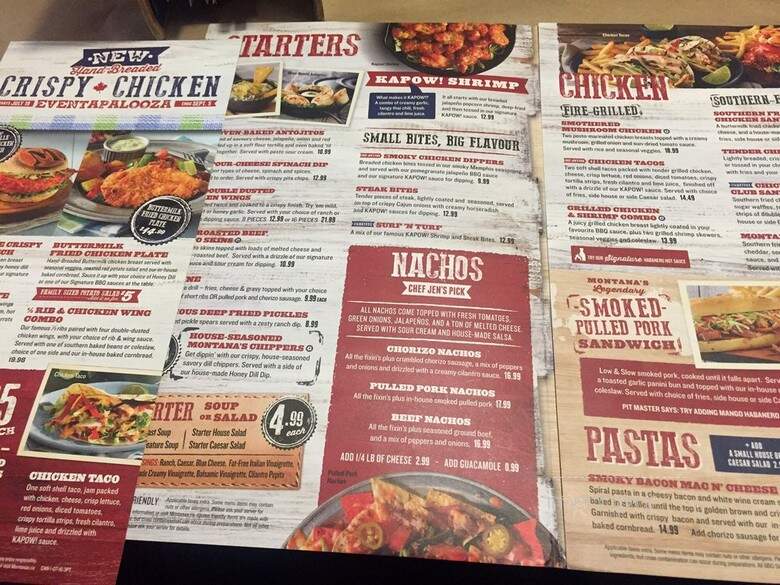 Montana's Cookhouse Bar & Grill - Calgary, AB menu_pic