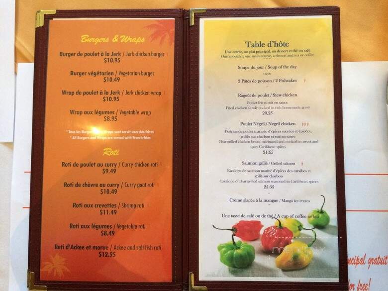 Mango Bay - Montreal, QC menu_pic
