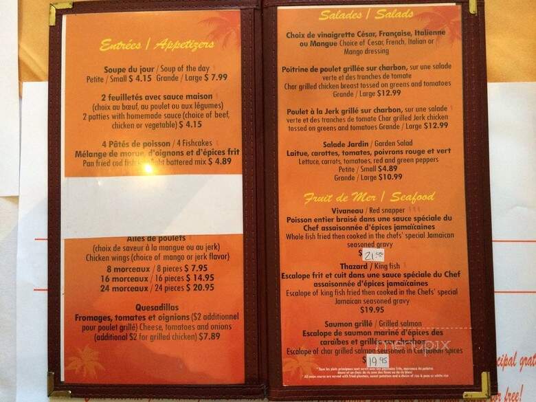 Mango Bay - Montreal, QC menu_pic
