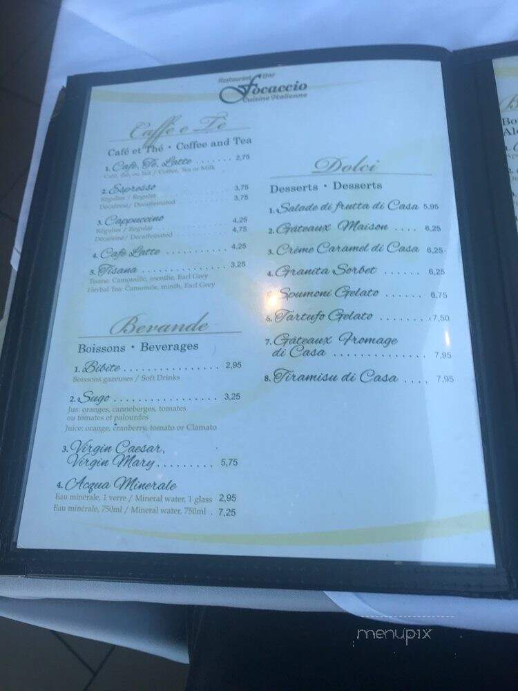 Restaurant Foccaccio - Dorval, QC menu_pic