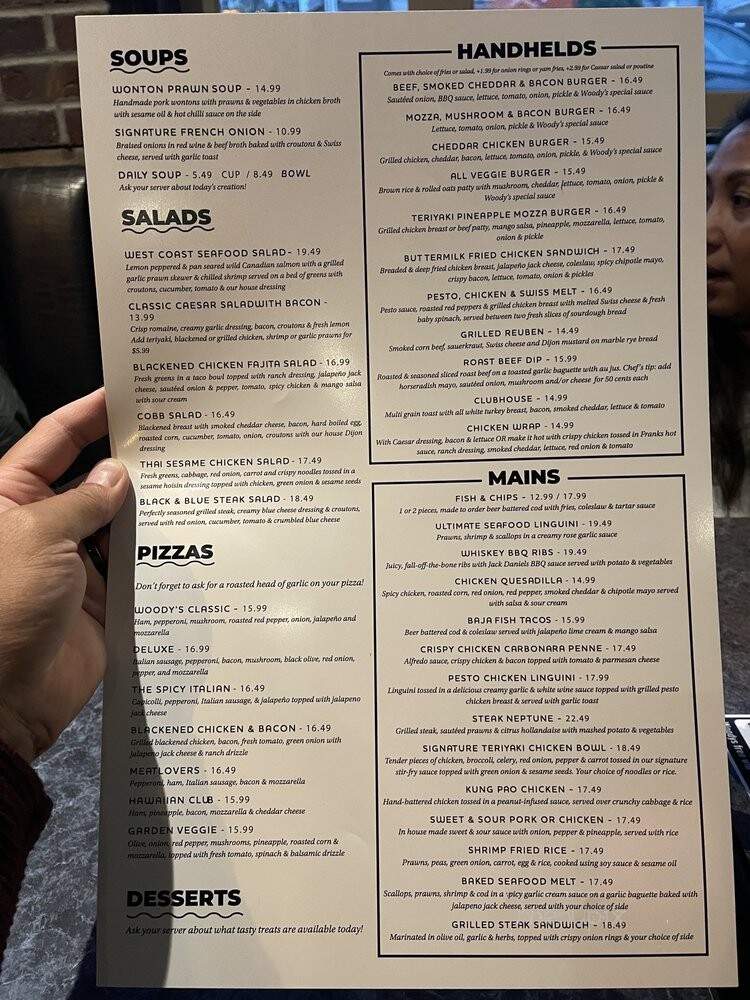 Woody's on Brunette - Coquitlam, BC menu_pic