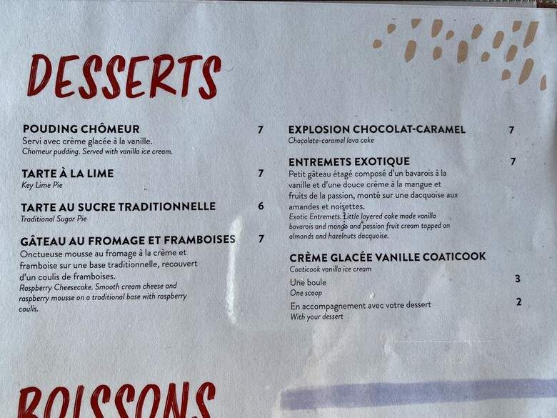Restaurant Capitaine Homard - Sainte-Flavie, QC menu_pic