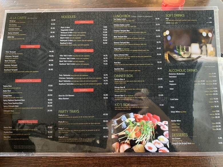 Mamoo Sushi Restaurant - Port Moody, BC menu_pic