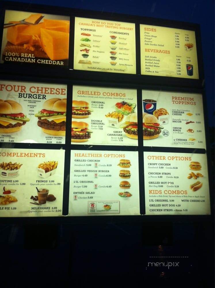Harvey's Restaurant & Swiss Chalet - Vaughan, ON menu_pic