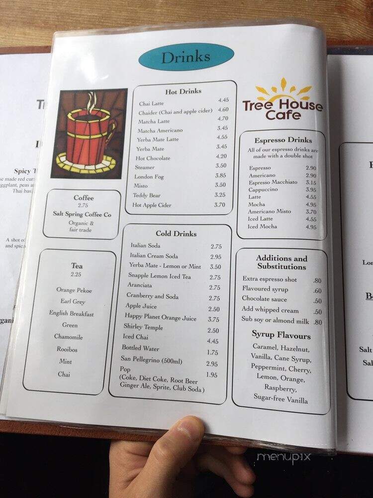 Tree House Cafe - Salt Spring Island, BC menu_pic