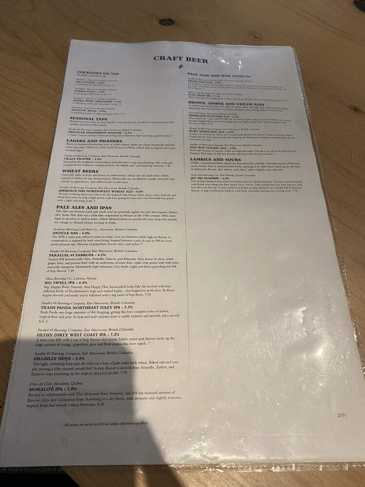St. Augustine's - Vancouver, BC menu_pic