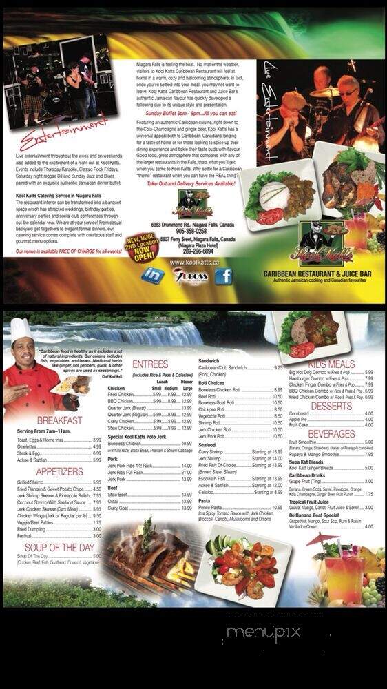 Kool Katts Caribbean Restaurant & Juice Bar - Niagara Falls, ON menu_pic