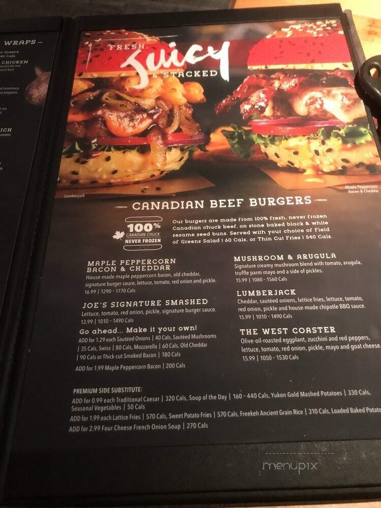 Shoeless Joe's - Stouffville, ON menu_pic