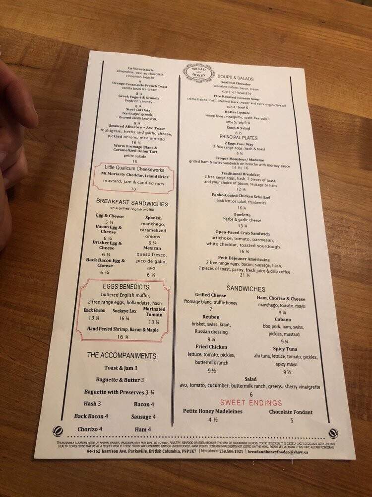 High Cafe & Tearoom - Qualicum Beach, BC menu_pic