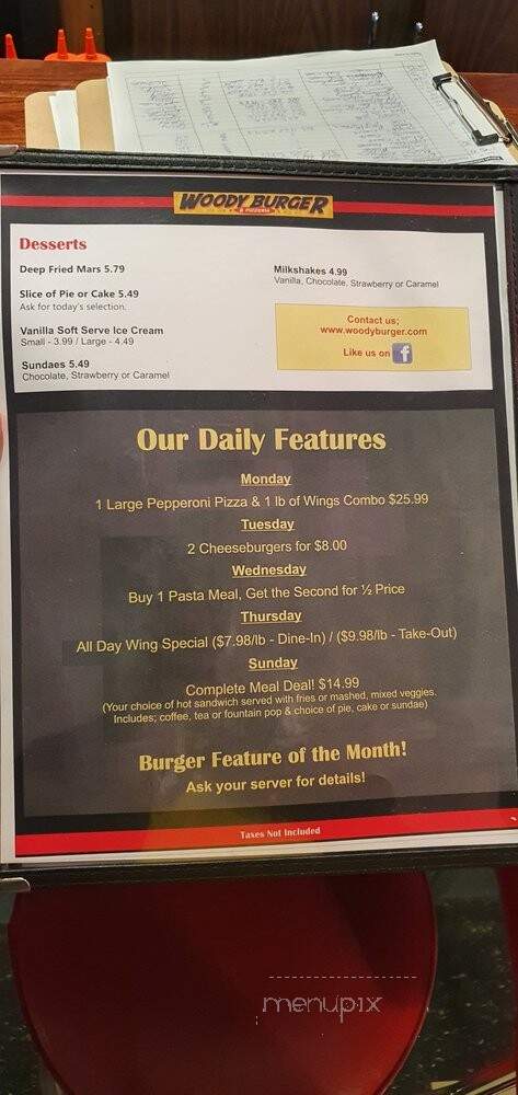 Park Seven Restaurant - Havelock, ON menu_pic