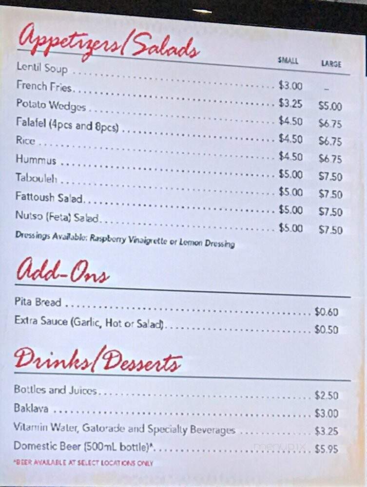 Pita Nutso - Oakville, ON menu_pic