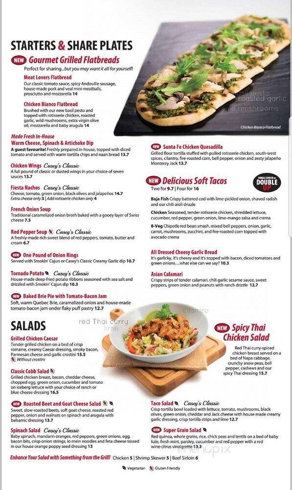 Casey's Bar & Grill - North Bay, ON menu_pic