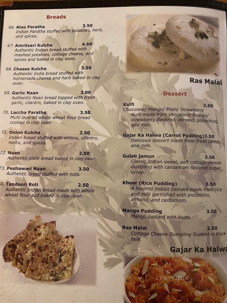 Mantra Restaurant - Calgary, AB menu_pic
