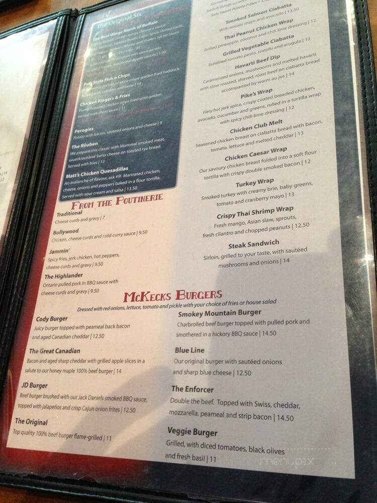 McKeck's The Blue Line - Haliburton, ON menu_pic