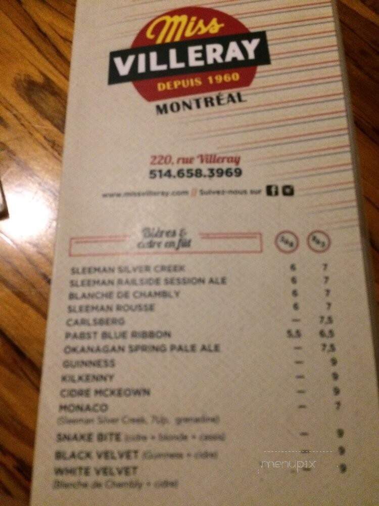 Miss Villeray Restaurant Inc - Montreal, QC menu_pic