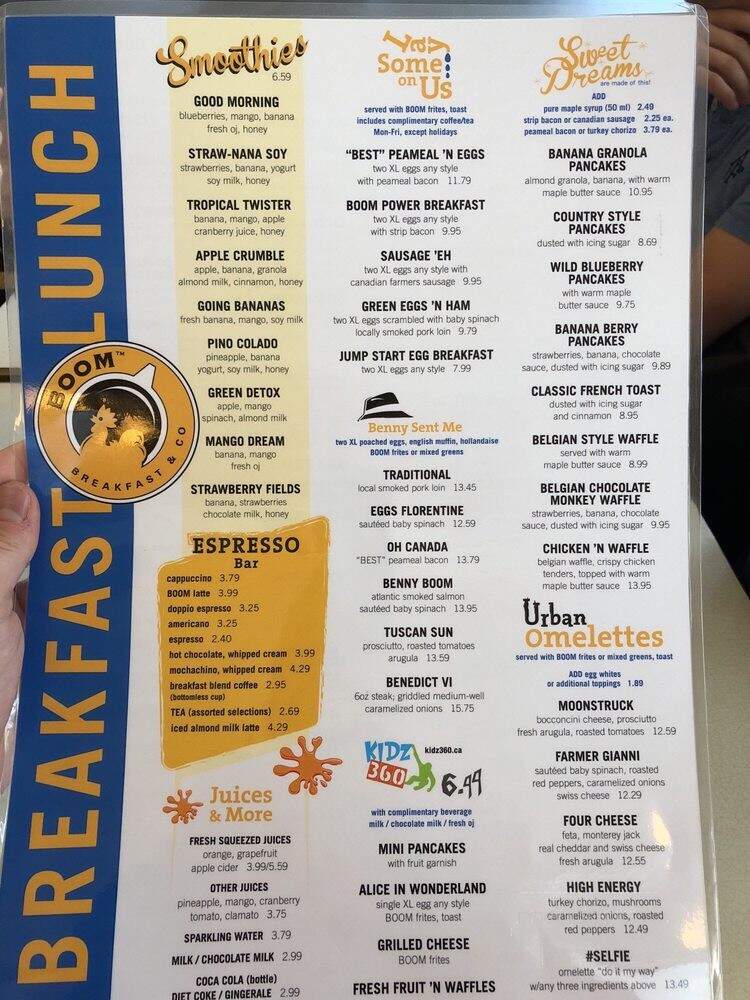 Boom Breakfast & Co - Toronto, ON menu_pic