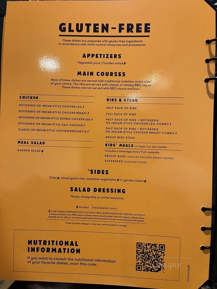 Rotisserie St Hubert - Montreal, QC menu_pic