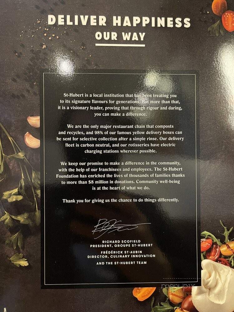 Rotisserie St Hubert - Montreal, QC menu_pic