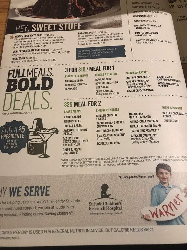 Chilis Texas Grill - Calgary, AB menu_pic
