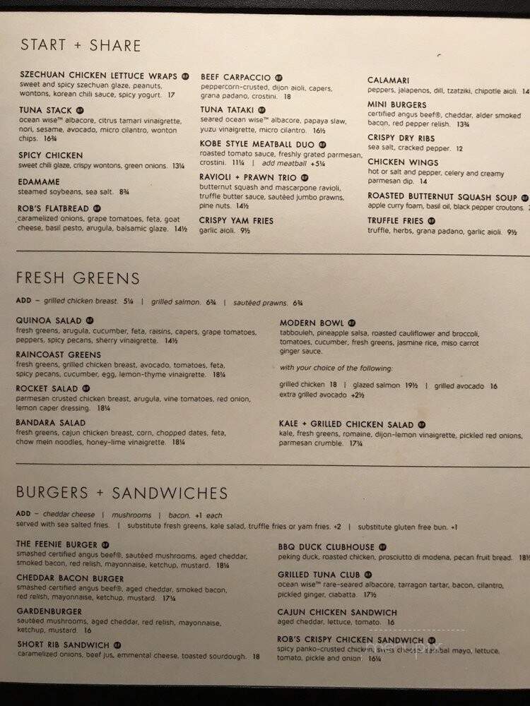 Cactus Club Cafe - Edmonton, AB menu_pic