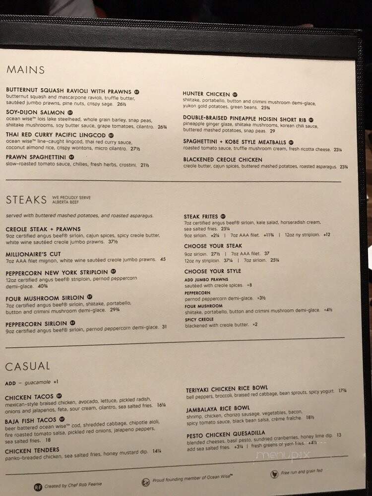 Cactus Club Cafe - Edmonton, AB menu_pic