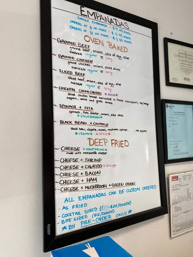 Latin American Empanadas - Calgary, AB menu_pic