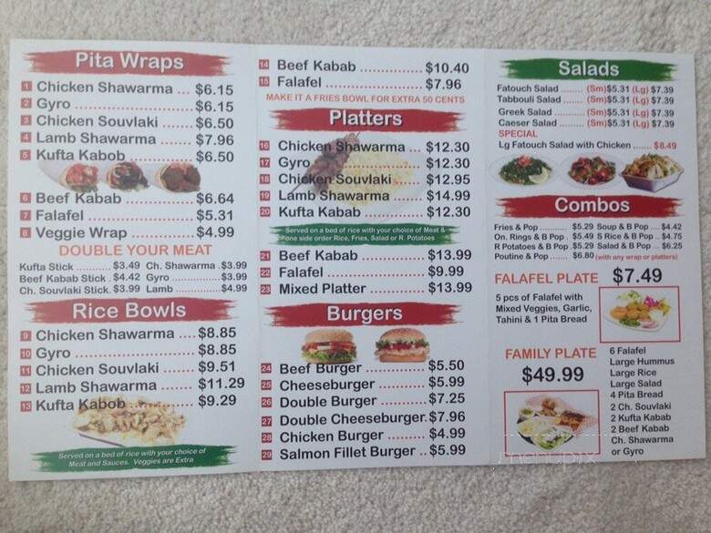 Babaz - London, ON menu_pic