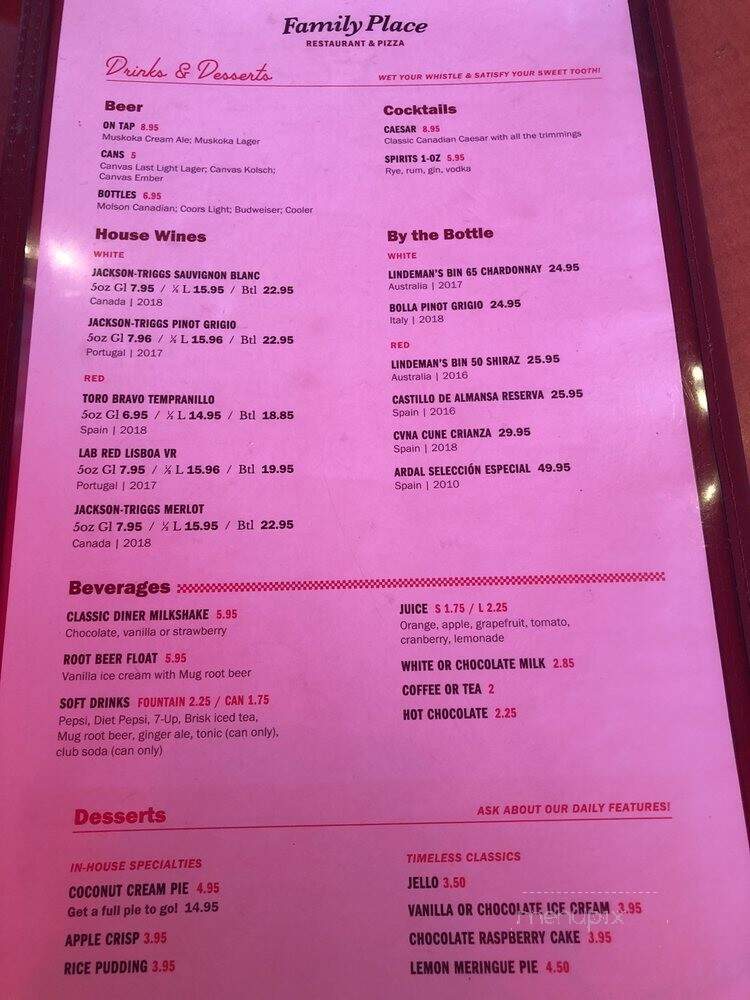 Family Restaurant & Pizza - Huntsville, ON menu_pic