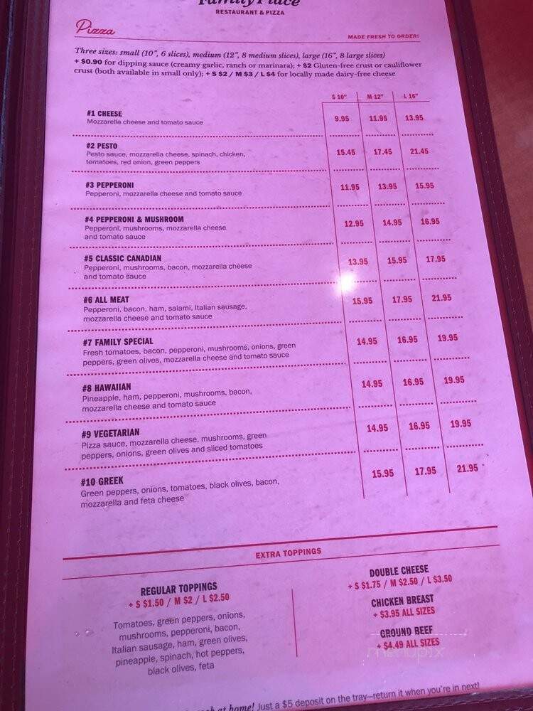 Family Restaurant & Pizza - Huntsville, ON menu_pic