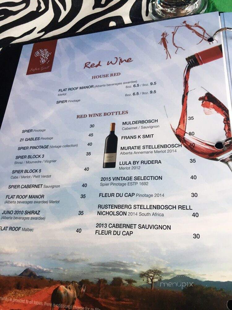 Safari Grill - Calgary, AB menu_pic