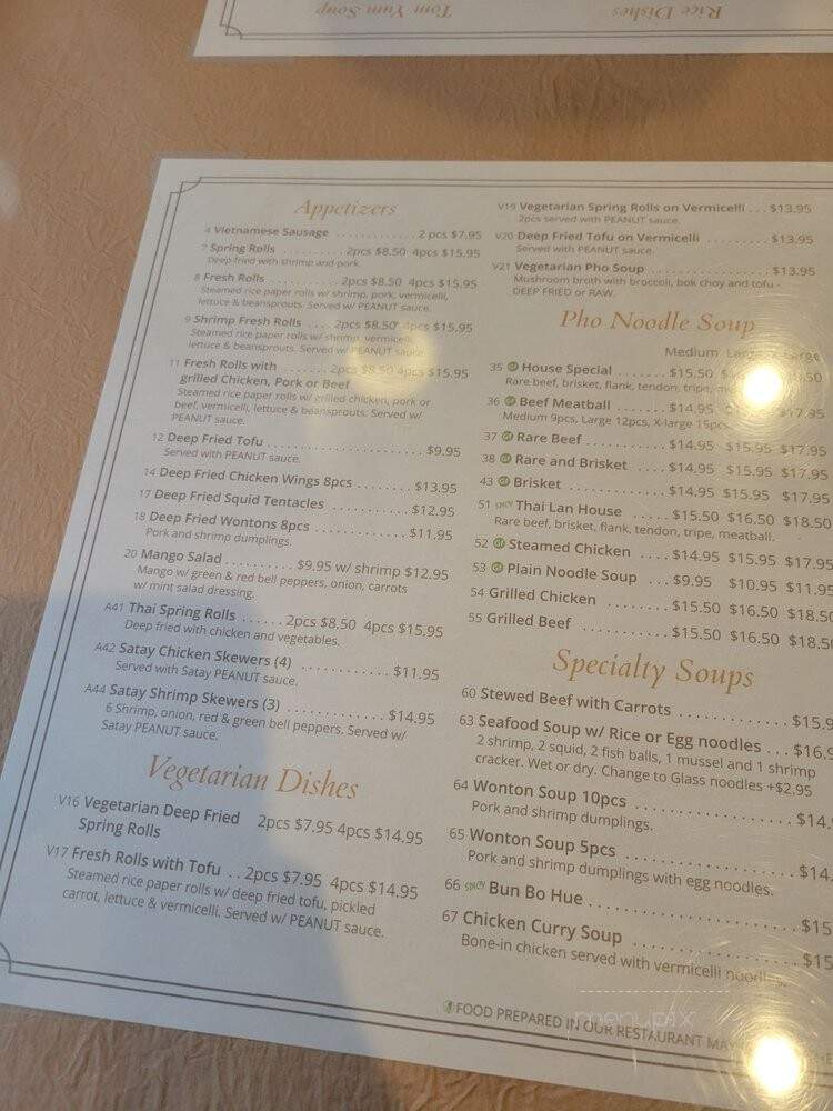 Pho Saigon Restaurant - Toronto, ON menu_pic