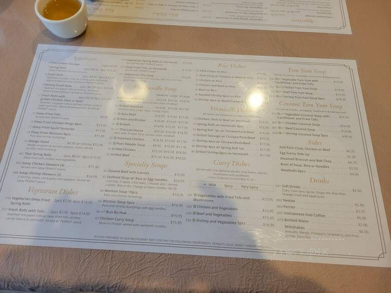 Pho Saigon Restaurant - Toronto, ON menu_pic