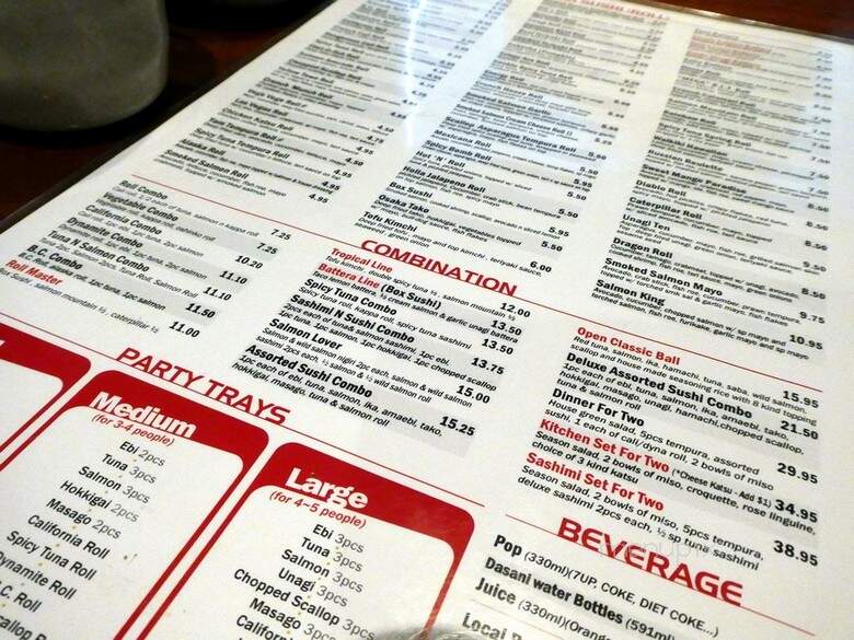 Sushi California Japanese Restaurant - Coquitlam, BC menu_pic