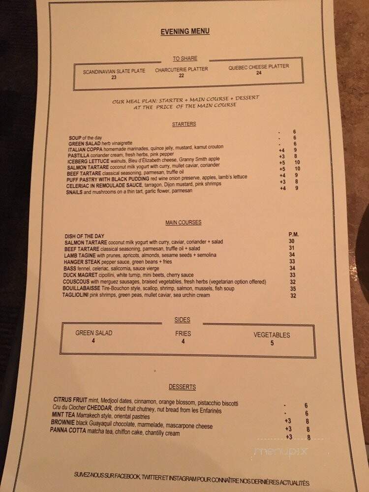 Restaurant Le Tire-Bouchon - Boucherville, QC menu_pic