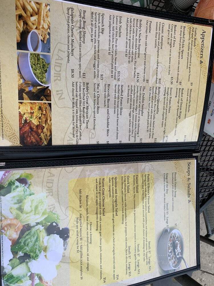 Bobby O'Brien's Irish Pub - Guelph, ON menu_pic
