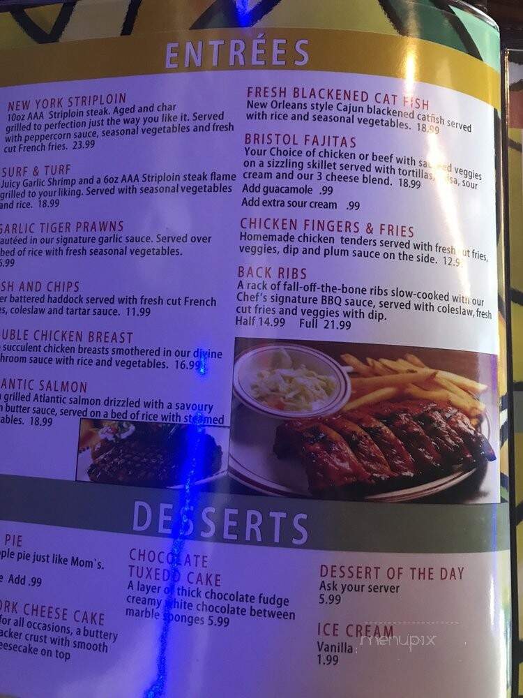 The Bristol Bar and Grill - Mississauga, ON menu_pic