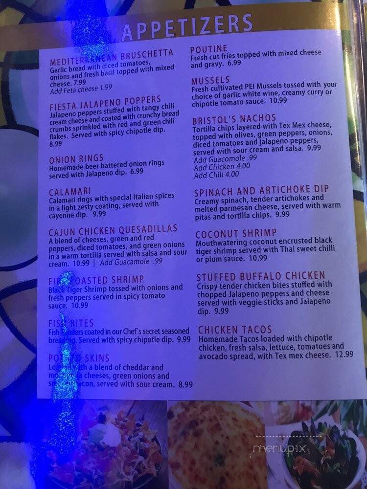 The Bristol Bar and Grill - Mississauga, ON menu_pic
