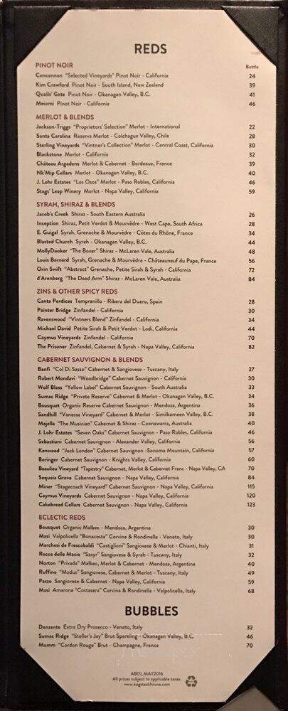 Keg Steakhouse & Bar - Lethbridge, AB menu_pic