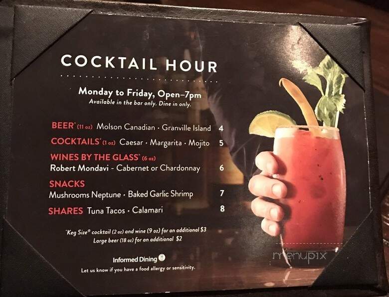 Keg Steakhouse & Bar - Lethbridge, AB menu_pic